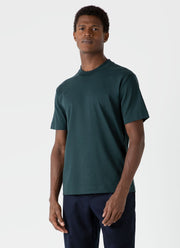 Men's Brushed Cotton T-shirt in Peacock