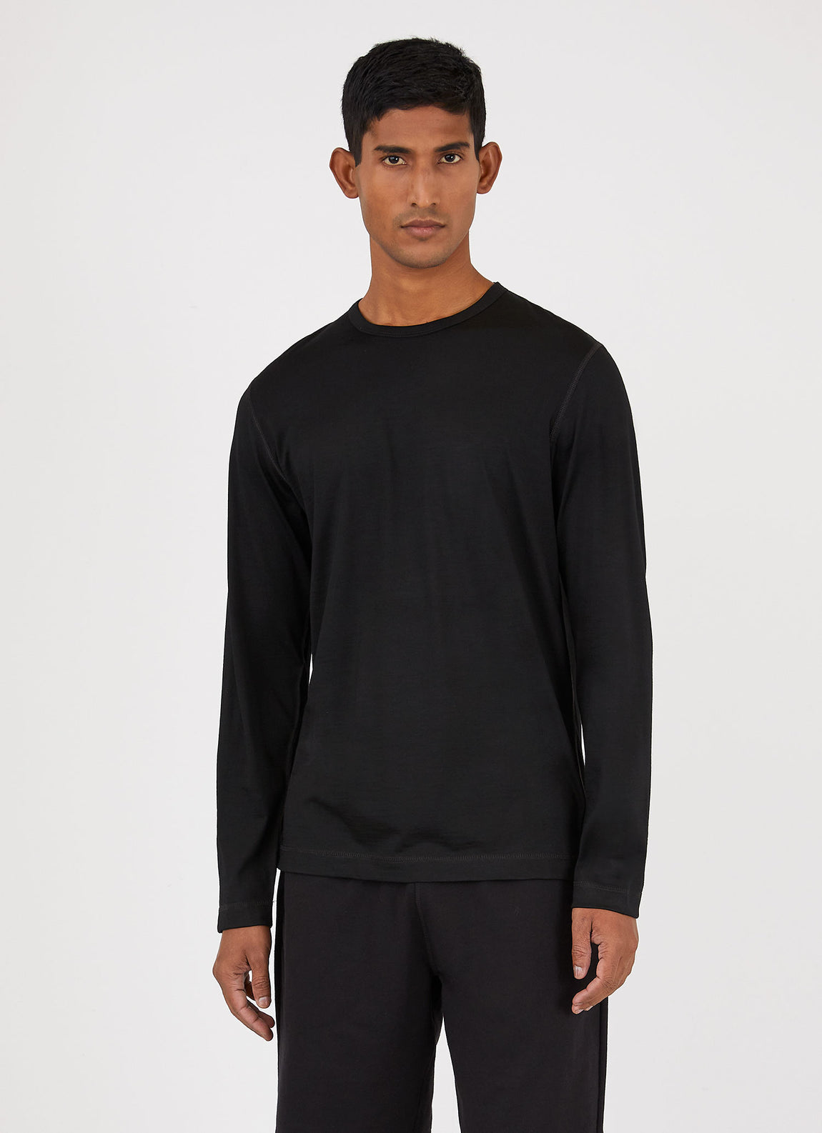 Men's Merino Long Sleeve Base Layer in Black