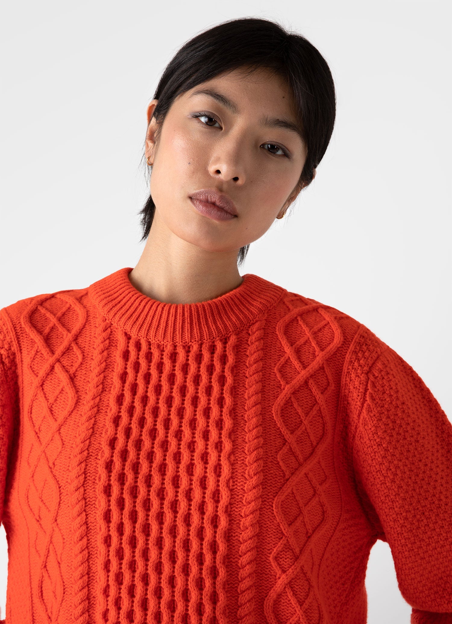 Women's Cable Knit Jumper in Magma
