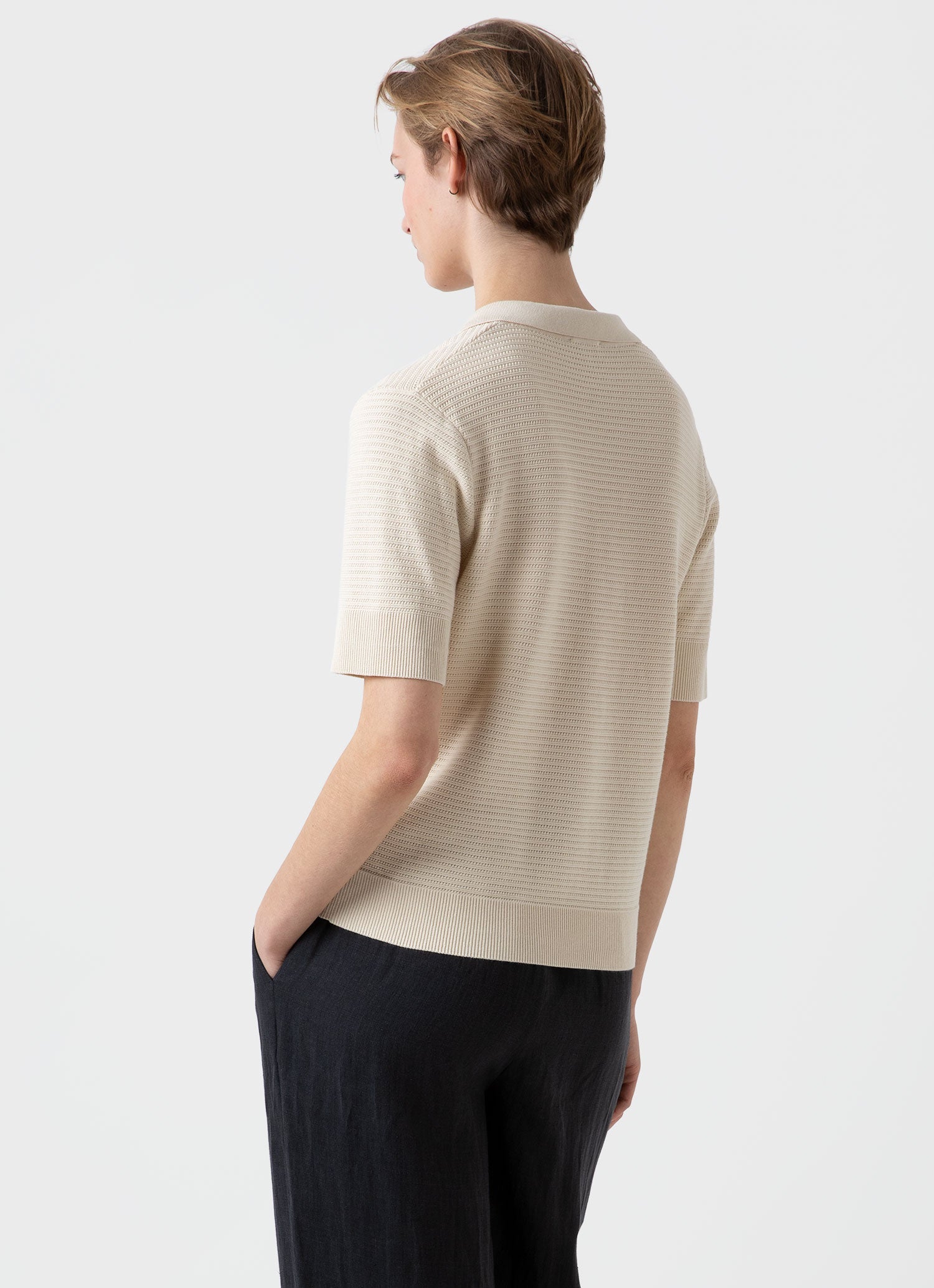 Women's Archive Knit Polo in Ecru