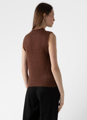 Women's Mohair Vest in Mid Camel