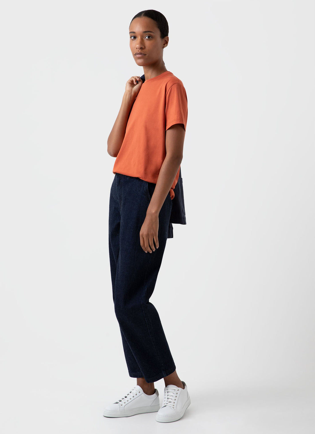 Women's Boy-Fit T-shirt in Burnt Sienna